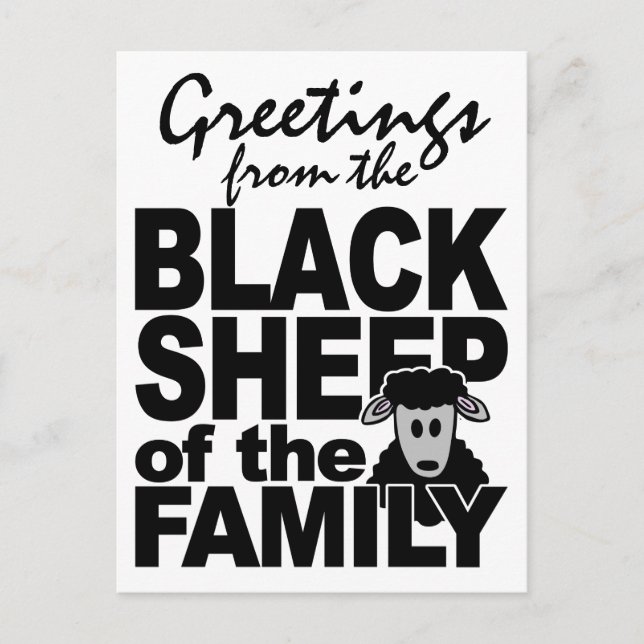 Carte postale SHEEP NOIR, personnaliser (Devant)
