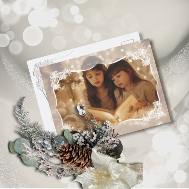 Carte postale Sheer Poinsettia Lace Florals (Créateur téléchargé)