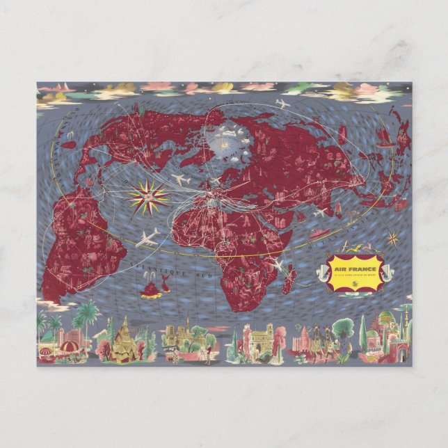 Carte Postale Sheets 1-8 : Air France (Devant)