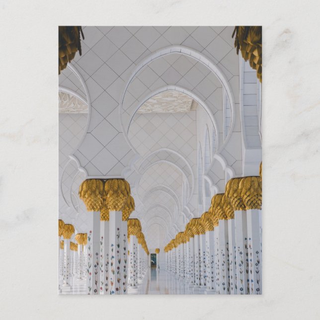 Carte Postale Sheik Zayed Grande Mosquée colonnes, Abu Dhabi (Devant)