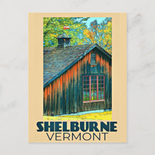 Carte Postale Shelburne, affiche de voyage vintage du Vermont