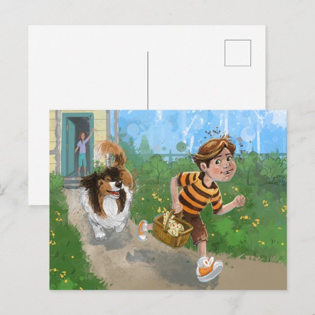 Carte Postale Sheldon et Davie Aventure (Devant / Derrière)