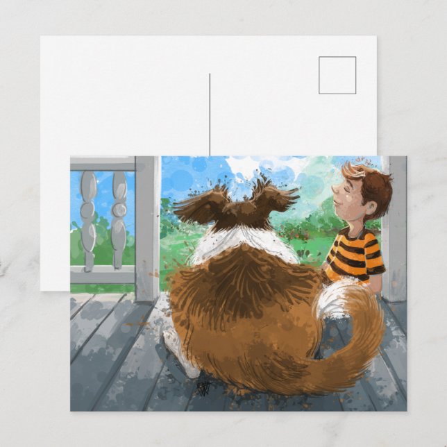 Carte Postale Sheldon et Davie Relaxing (Devant / Derrière)