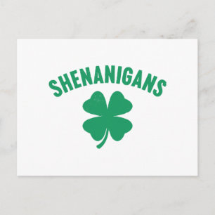 Carte Postale Shenanigans Shamrock Saint-Patrick Rétro 