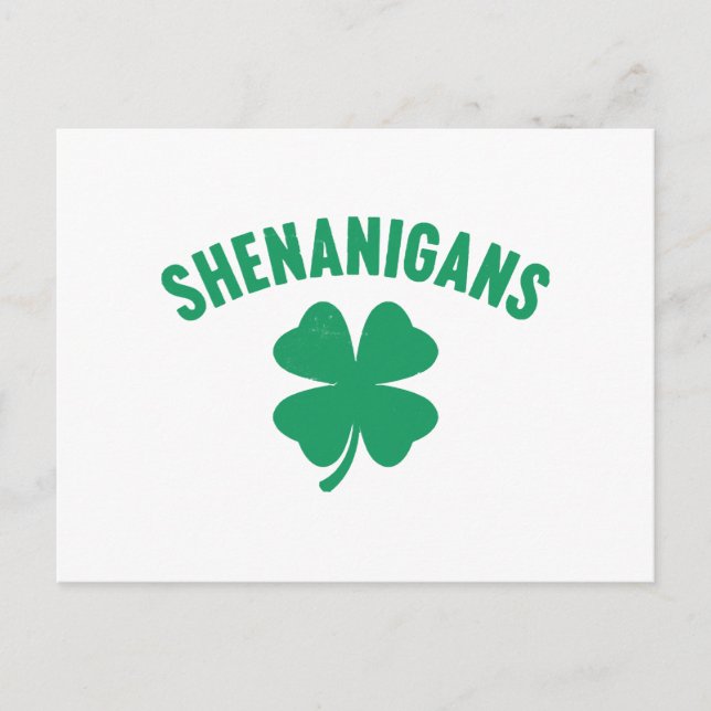 Carte Postale Shenanigans Shamrock Saint-Patrick Rétro  (Devant)