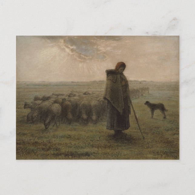 Carte Postale Shepherdess et son troupeau | 1862-63 (Devant)