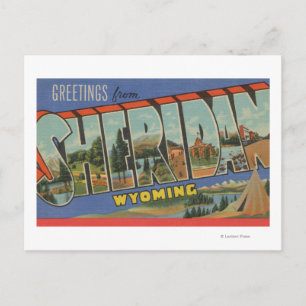 Carte Postale Sheridan, Wyoming - Scènes de grandes lettres
