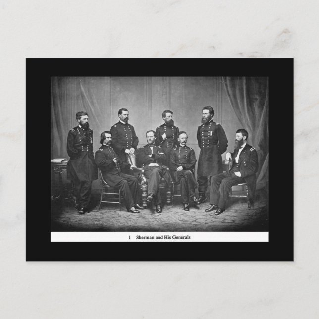 Carte postale Sherman et ses généraux (Devant)