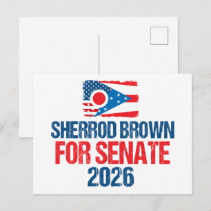 Carte Postale Sherrod Brown pour le Sénat Élection 2026 Drapeau