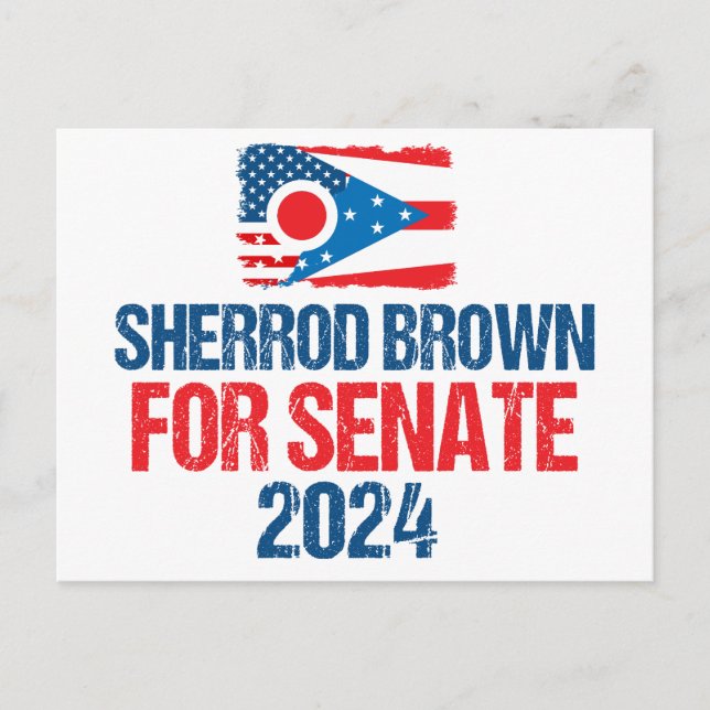 Carte Postale Sherrod Brown pour l'élection du Sénat 2024 drapea (Devant)