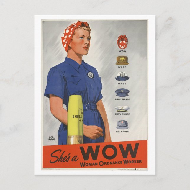 Carte Postale "She's a WOW", 2ÈME GUERRE MONDIALE de l'Ordnance  (Devant)