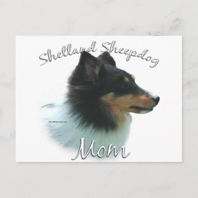 Carte Postale Shetland Sheepdog (tri) Maman 2 (Devant)