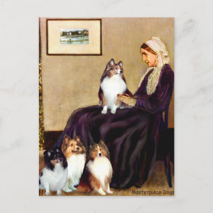 Carte Postale Shetland Sheepdogs (quatre) - La Mère de Whistler
