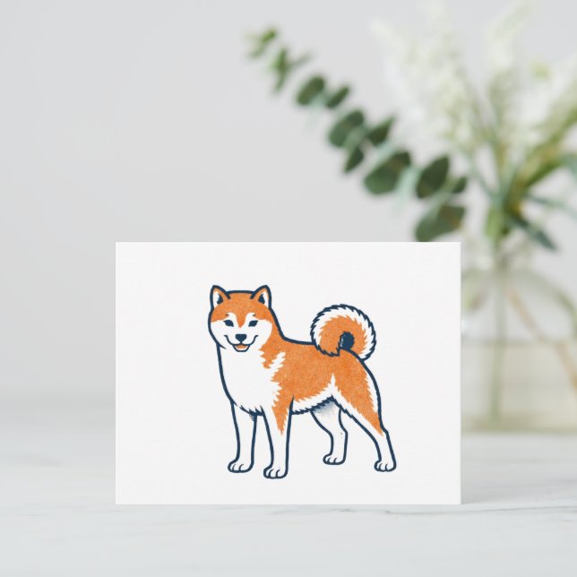 Carte Postale Shiba Inu ー Standing (Debout devant)