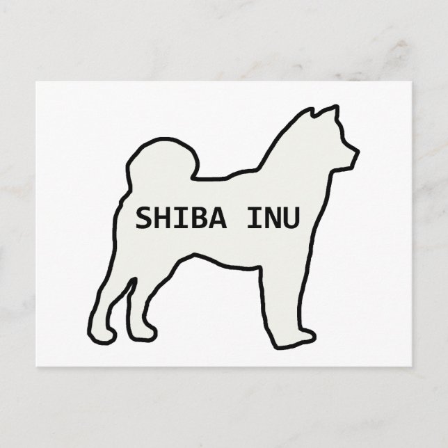 Carte Postale Shiba Inu nom crème silhouette (Devant)