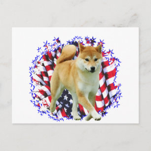 Carte Postale Shiba Inu Patriot