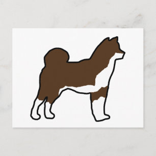 Carte Postale Shiba Inu silhouette rouge sésame