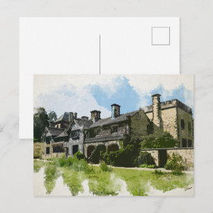 Carte Postale Shibden Hall aquarelle - Halifax historique