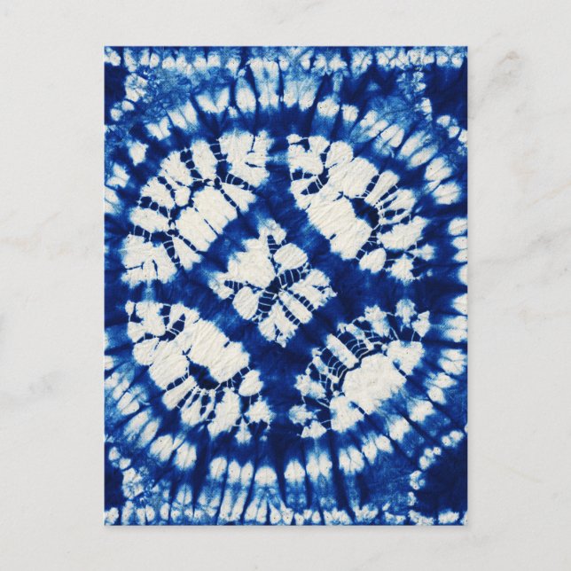 Carte Postale Shibori Tie Dye Mer du Sud Indigo Batik (Devant)