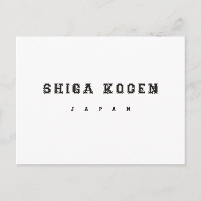 Carte Postale Shiga Kogen Japon (Devant)