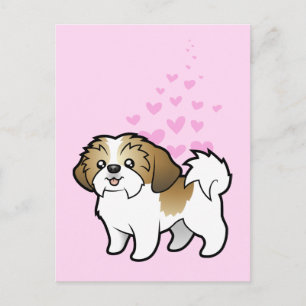 Carte Postale Shih Tzu Love (coupe de chiot)
