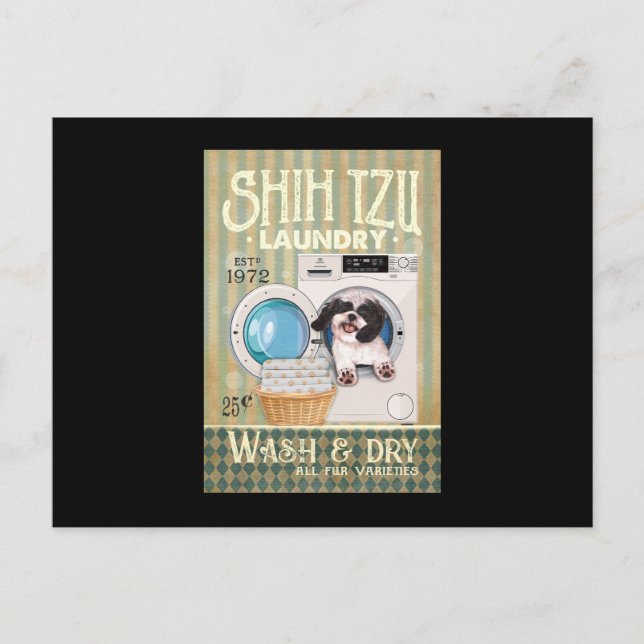 Carte Postale Shih Tzu Lover Cute Shih Tzu Lave-linge Chien (Devant)