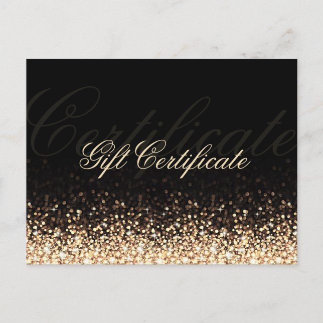 Carte Postale Shimmering Gold Parties scintillant Black cadeau c (Devant)