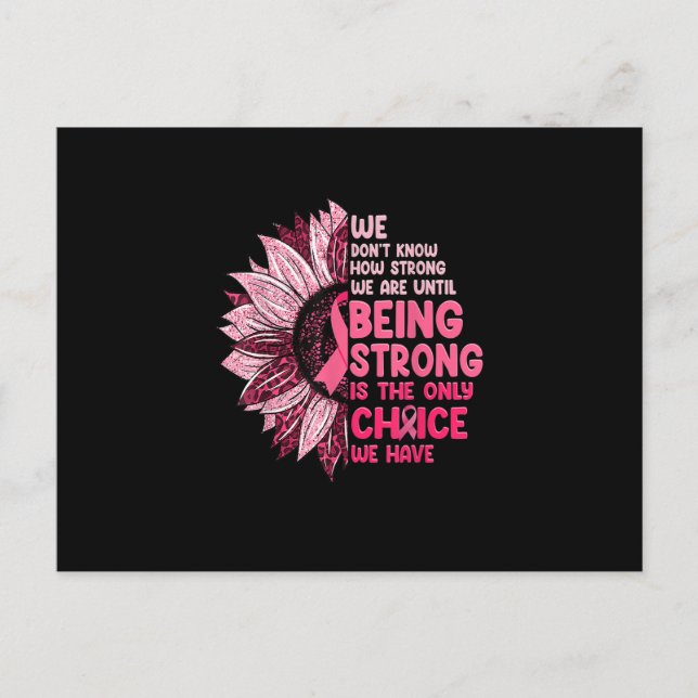 Carte Postale Shing Strong Sunflower Rose Ribbon Breast Cancer A (Devant)