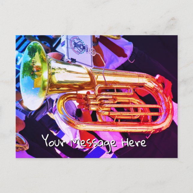 Carte Postale Shiny Tuba Slanted Perspective Brass Band (Devant)