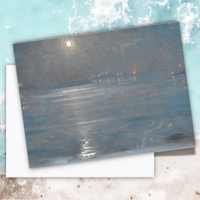 Carte Postale Ships with lanterns at sea, Peder Severin Krøyer (Créateur téléchargé)