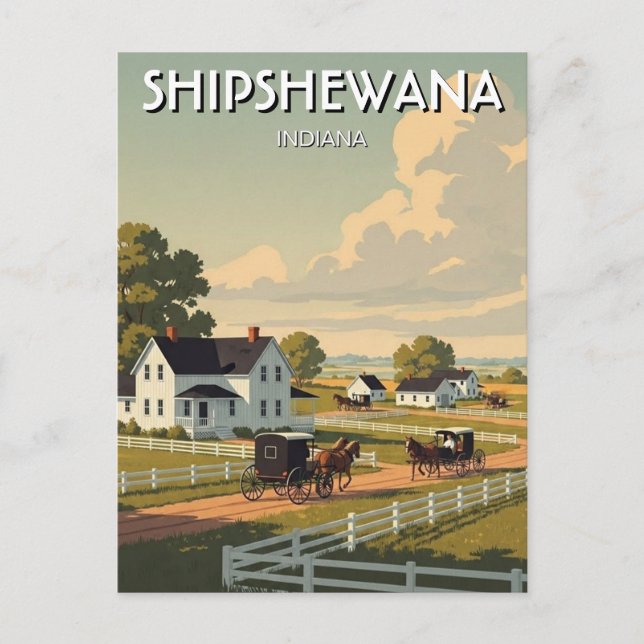 Carte Postale Shipshewana Comté Amish de l'Indiana (Devant)