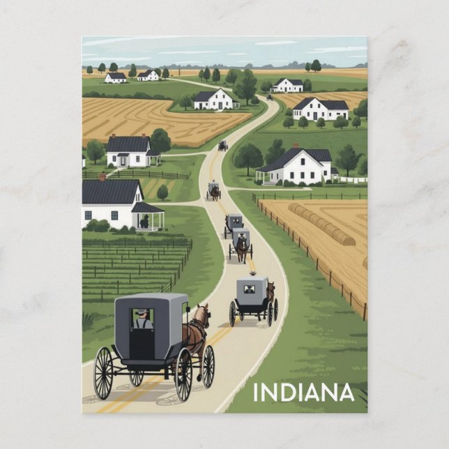 Carte Postale Shipshewana Comté Amish de l'Indiana (Devant)