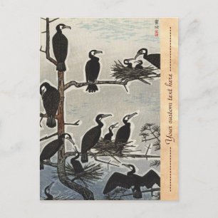 Carte Postale Shiro Kasamatsu Rassemblement des Cormorants ukiyo