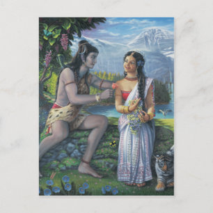 Carte Postale Shiva et Parvati - Le couple tout Auspicious
