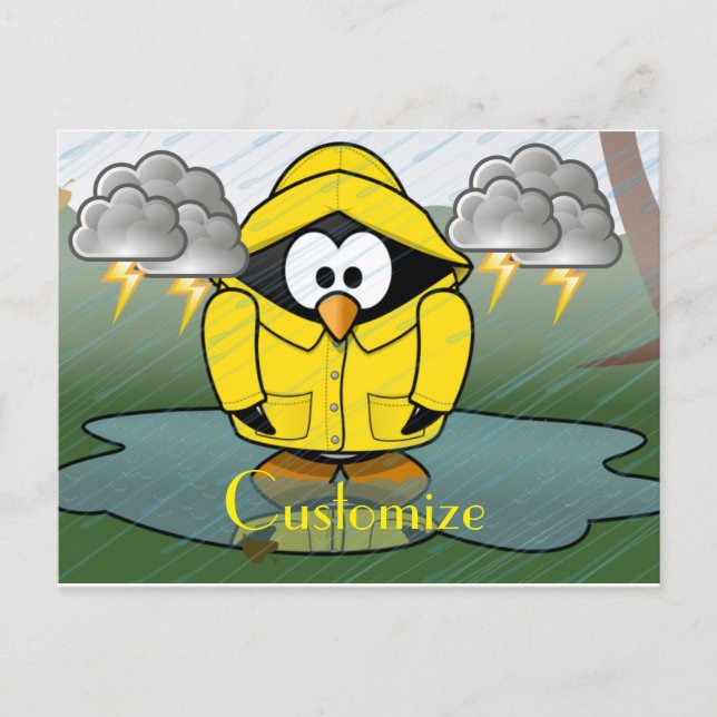 Carte Postale Shivering Rainy Day Penguin Thunder_Cove (Devant)