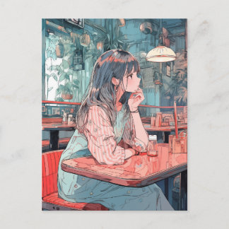 Carte Postale 【SHOP限定イラスト】カフェで待ち合わせ|寿司娘GenerativeAI