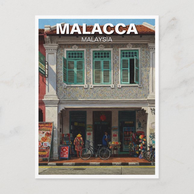 Carte Postale Shophouse du patrimoine malacca Malaisie (Devant)