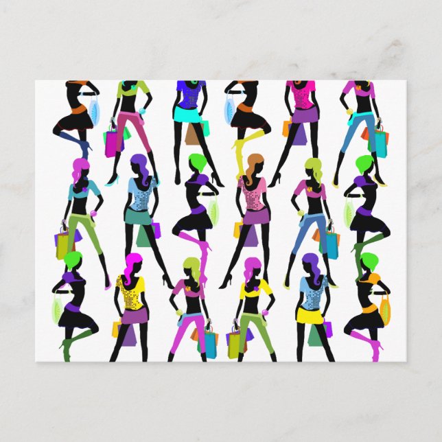 Carte Postale Shopping Glamor Girls (Devant)