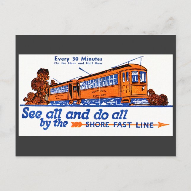Carte postale Shore Fast Line Trolley Service (Devant)