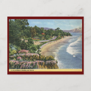 Carte Postale Shoreline Drive, Californie Vintage