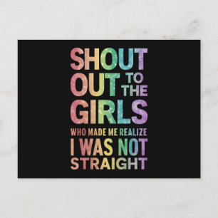Carte Postale Shout To The Girls Gay pride Rainbow Flag LGBT