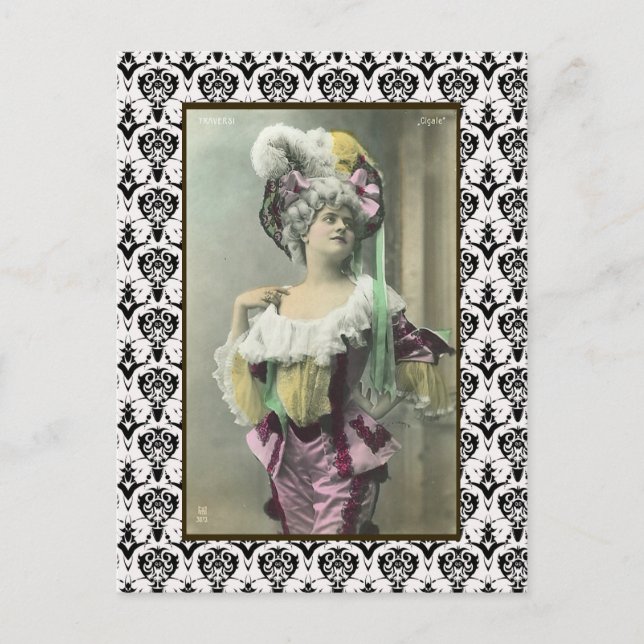 Carte Postale Show Girl Risque Danseuse Française (Devant)