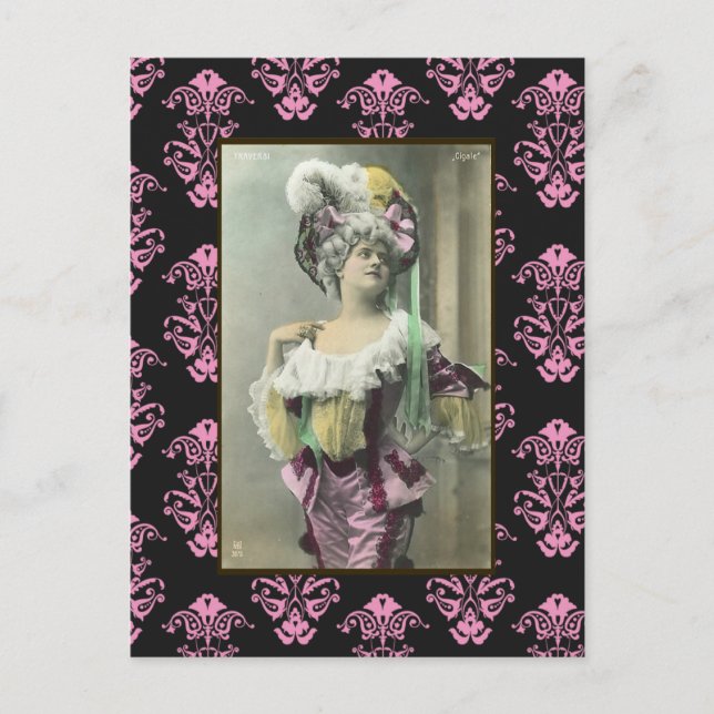 Carte Postale Show Girl Risque French Dancer (Devant)