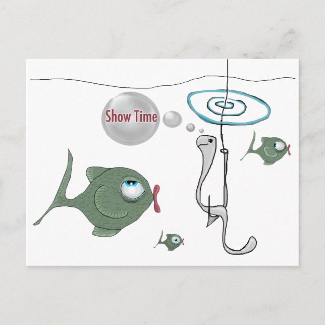 Carte postale "Show Time" Funny Fish (Devant)