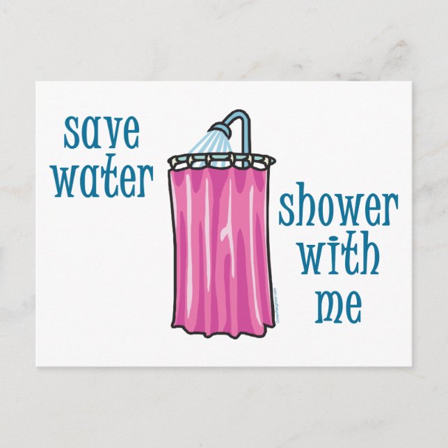 Carte Postale Shower with Me - Save Water (Devant)