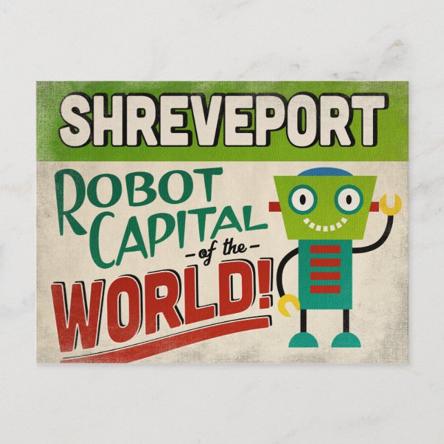 Carte Postale Shreveport Louisiana Robot - Vintage amusant (Devant)