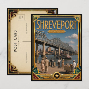 Carte Postale Shreveport Louisiane Art Déco Vintage Âge d'Or