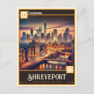 Carte Postale Shreveport, Louisiane VINTAGE
