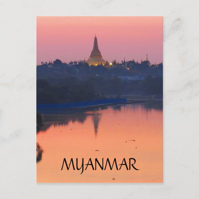 Carte Postale shwedagon coucher de soleil myanmar (Devant)