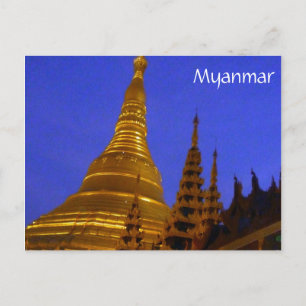 Carte Postale shwedagon night myanmar